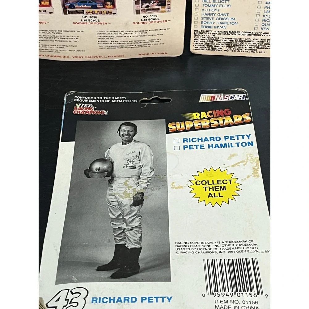 Lot Of 6 RARE‎ NASCAR Collectable Cars, 2 Hot wheels.